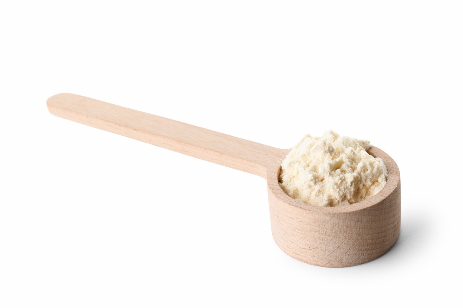 Measured scoop of dry powder ingredient