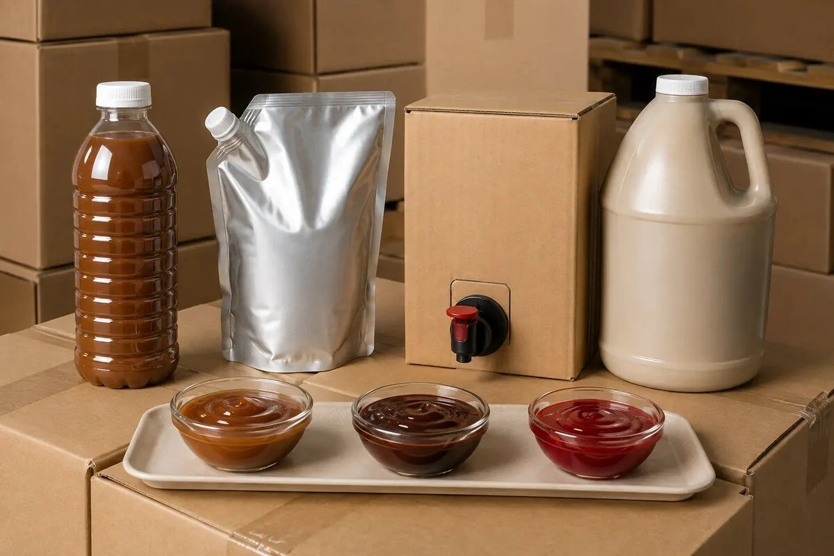 PET bottle, spouted pouch, bag-in-box, and foodservice gallon formats
